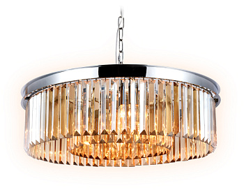 Подвесная люстра с хрусталем TR5097/8 CH/TI хром/янтарь E14/8 max 40W D600*760