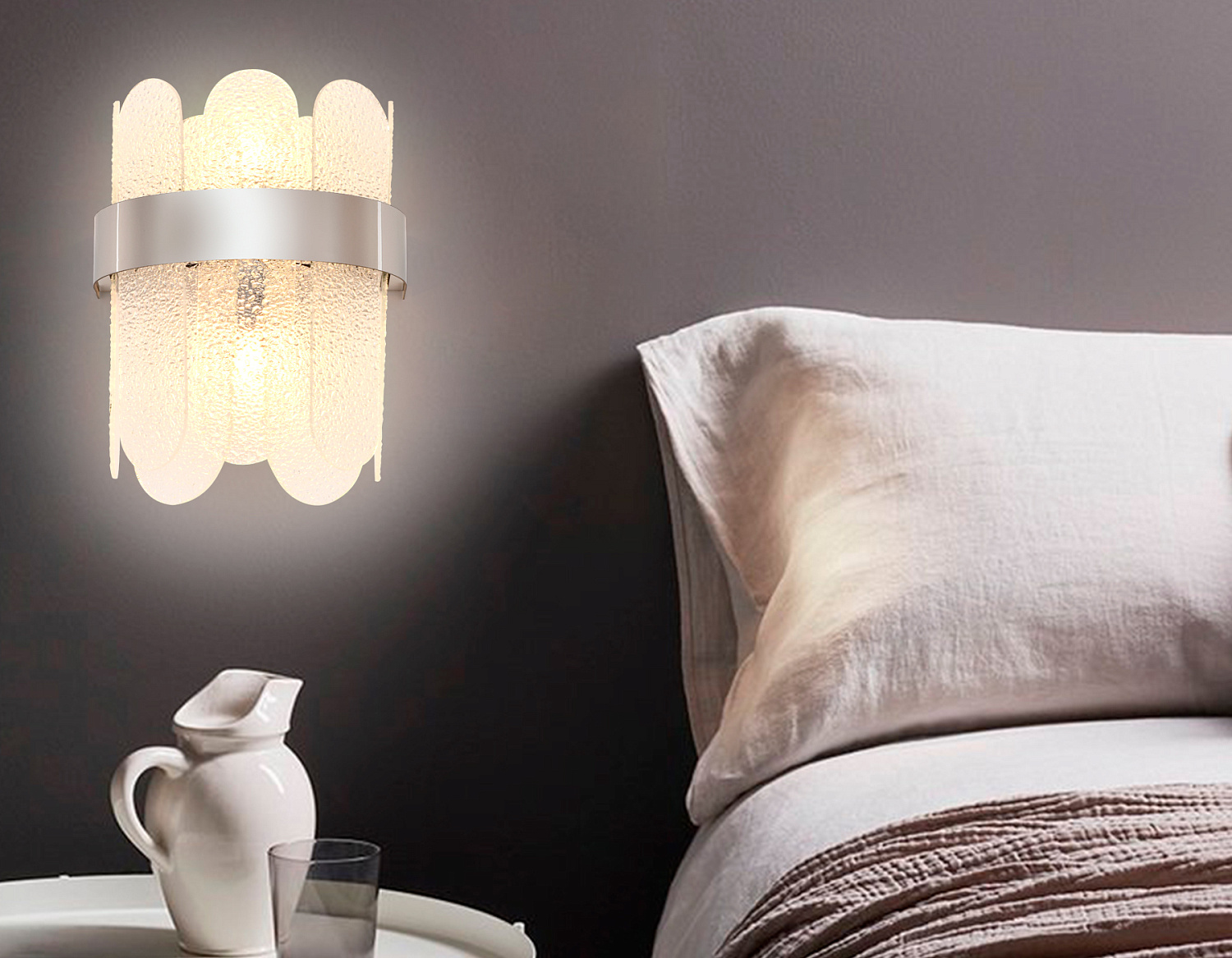 Настенный светильник с хрусталем TR5337/2 CH/FR хром/матовый G9/2 max 40W 270*200*140