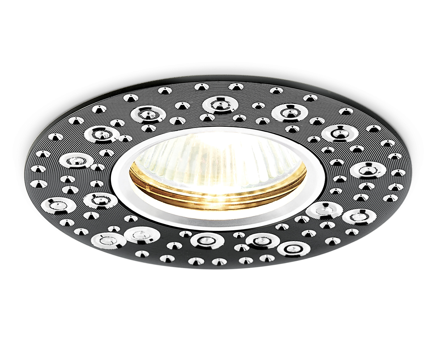 Круглый встраиваемый точечный светильник MR16 A801 BK/AL сатин/черный MR16