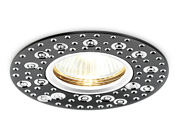 Круглый встраиваемый точечный светильник MR16 A801 BK/AL сатин/черный MR16