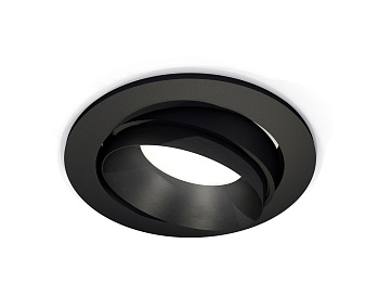 Комплект встраиваемого поворотного светильника XC7652021 SBK/PBK черный песок/черный полированный MR16 GU5.3 (C7652, N7031)