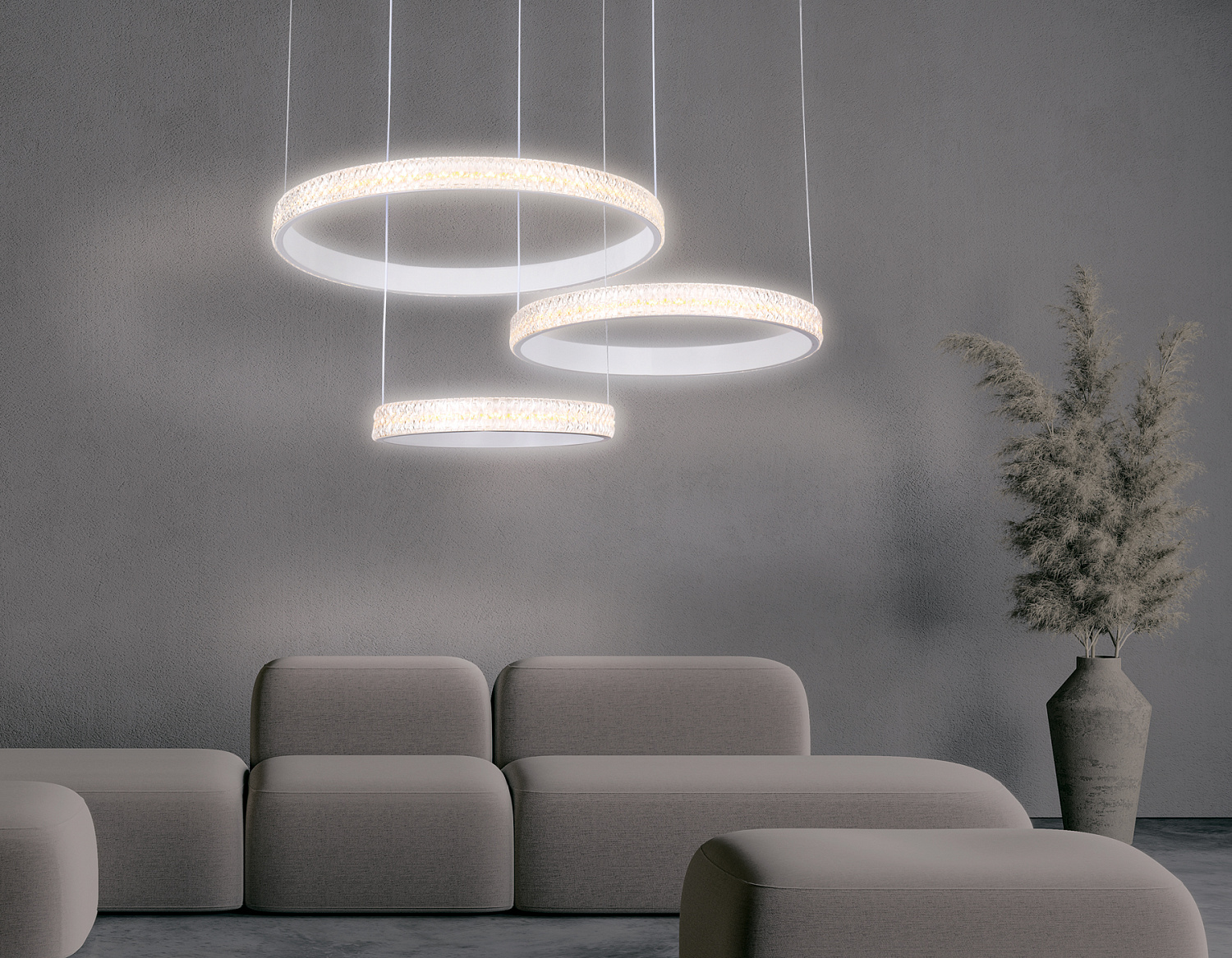 Подвесной светодиодный светильник с пультом FA6161 WH белый 99W 720*500*900 (ПДУ РАДИО 2.4)