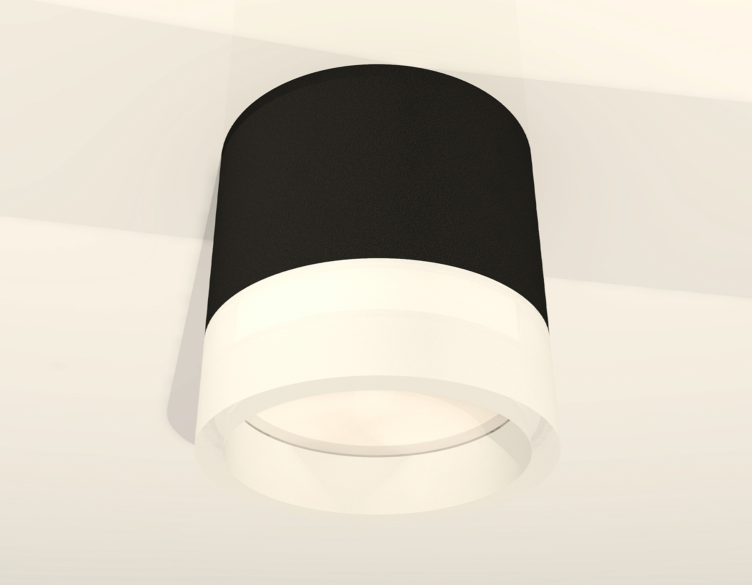 Комплект накладного светильника с акрилом XS8111001 SBK/FR черный песок/белый матовый GX53 (C8111, N8401)