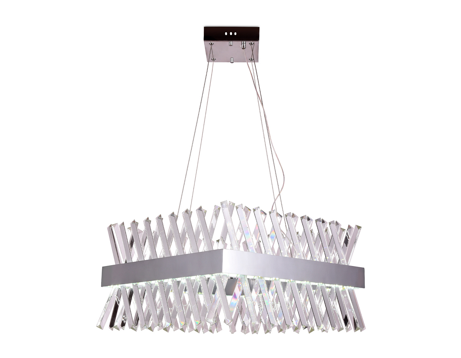 Хрустальный подвесной светодиодный светильник TR5315 CH/CL хром/прозрачный 144W 500*500*750 (Без ПДУ)