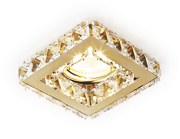 Встраиваемый точечный светильник MR16 с хрусталем K110 CL/G золото/прозрачный хрусталь MR16