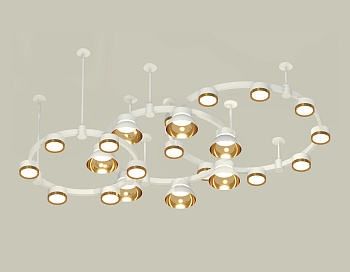 Комплект подвесного светильника Techno Ring с акрилом XR92212001/22 SWH/PYG/CL белый песок/золото желтое полированное/прозрачный GX53