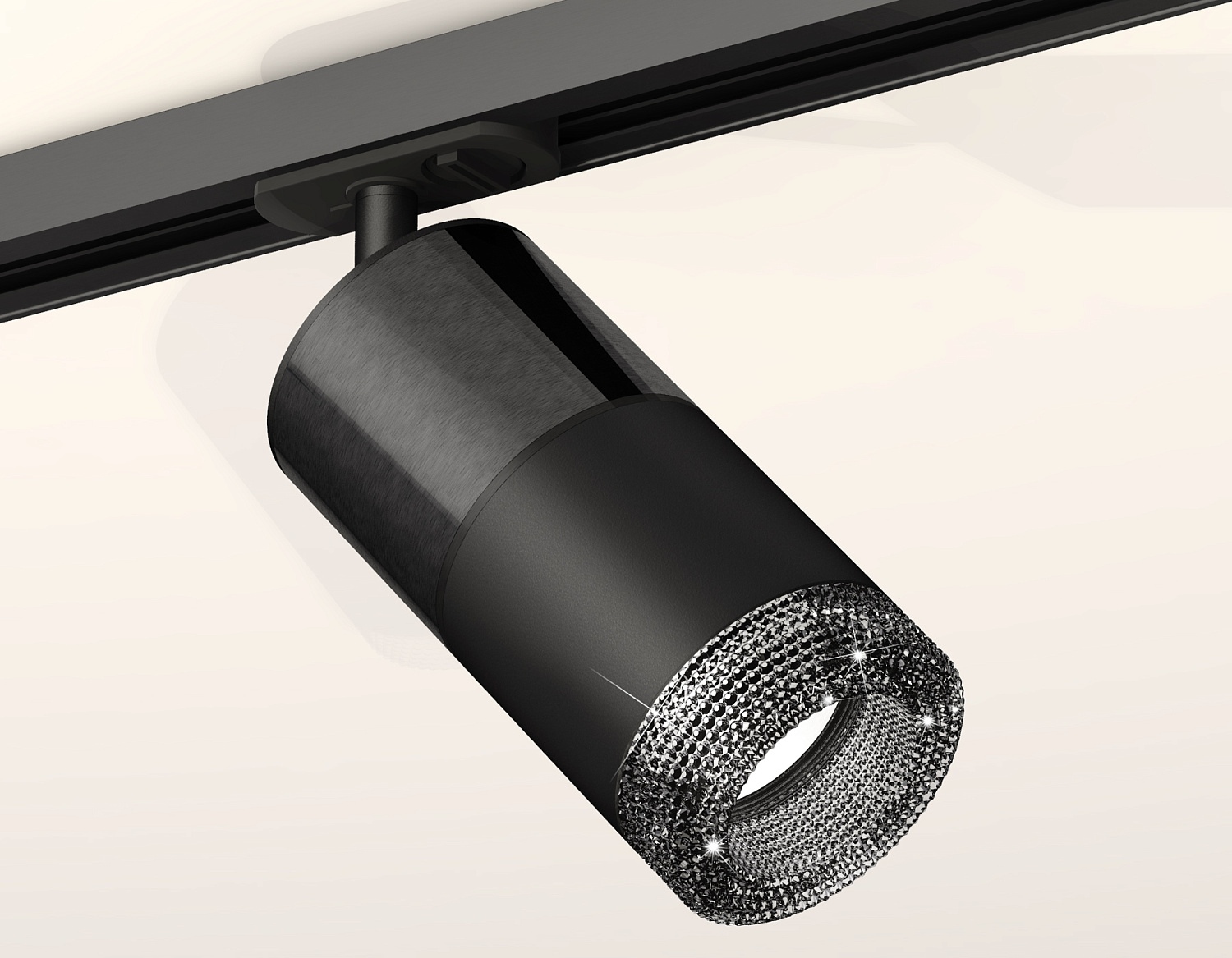 Комплект трекового светильника с композитным хрусталем XT7402051 SBK/DCH/BK черный песок/черный хром/тонированный MR16 GU5.3