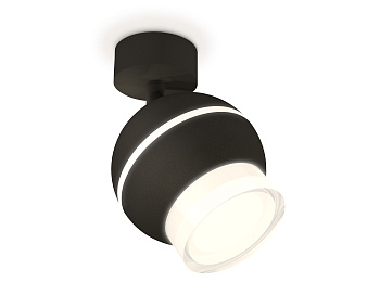 Комплект поворотного светильника с дополнительной подсветкой XM1102016 SBK/FR/CL черный песок/белый матовый/прозрачный MR16 GU5.3 LED 3W 4200K