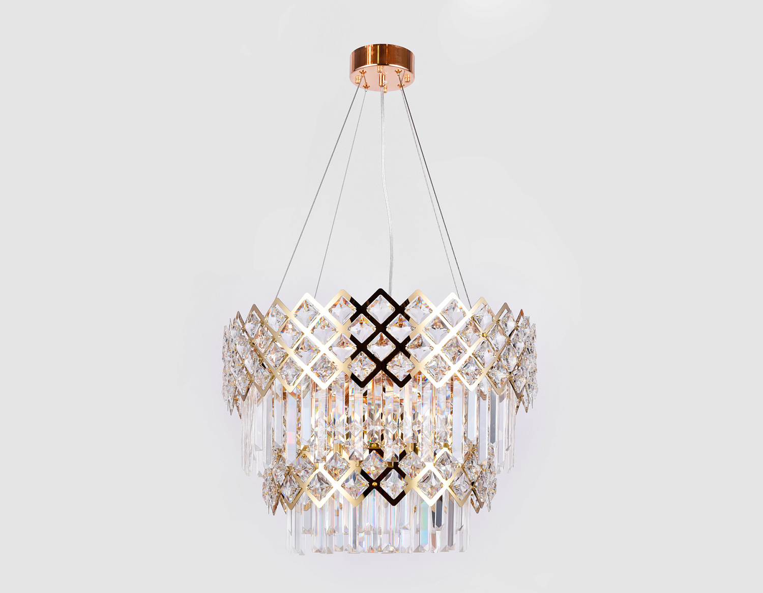 Подвесная люстра с хрусталем TR5275/8 GD/CL золото/прозрачный E14/8 max 40W D520*880