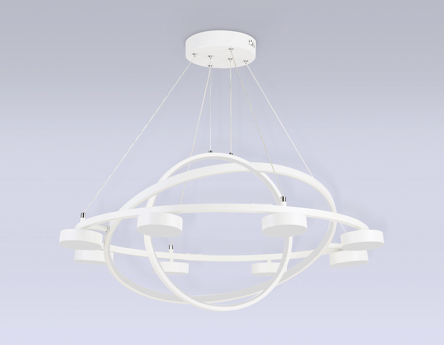 Подвесной светодиодный светильник с пультом FL51777/3+8 WH белый 3000K/4200K/6400K 112W D800/580/400*1200 (ПДУ ИК)