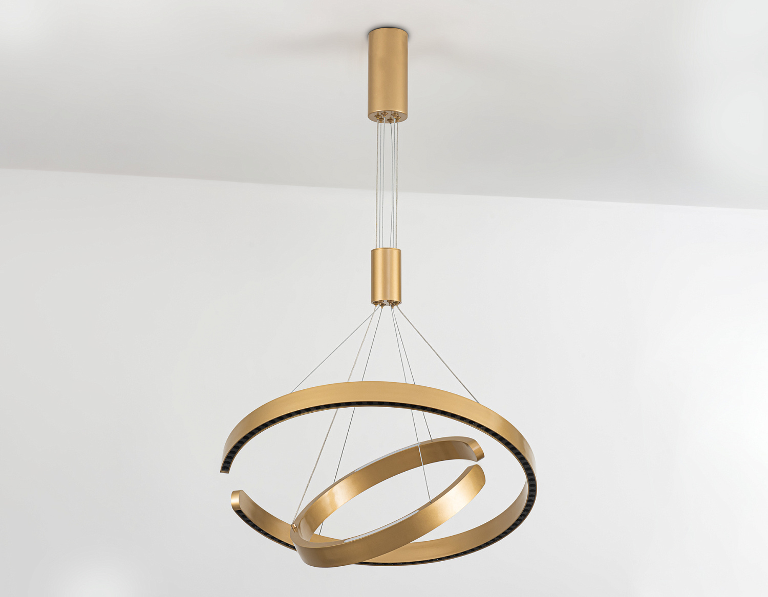 Подвесной светодиодный светильник FL5885/2 GD золото 45W 3000K/4200K/6400K D600/400*1200 (без ПДУ)