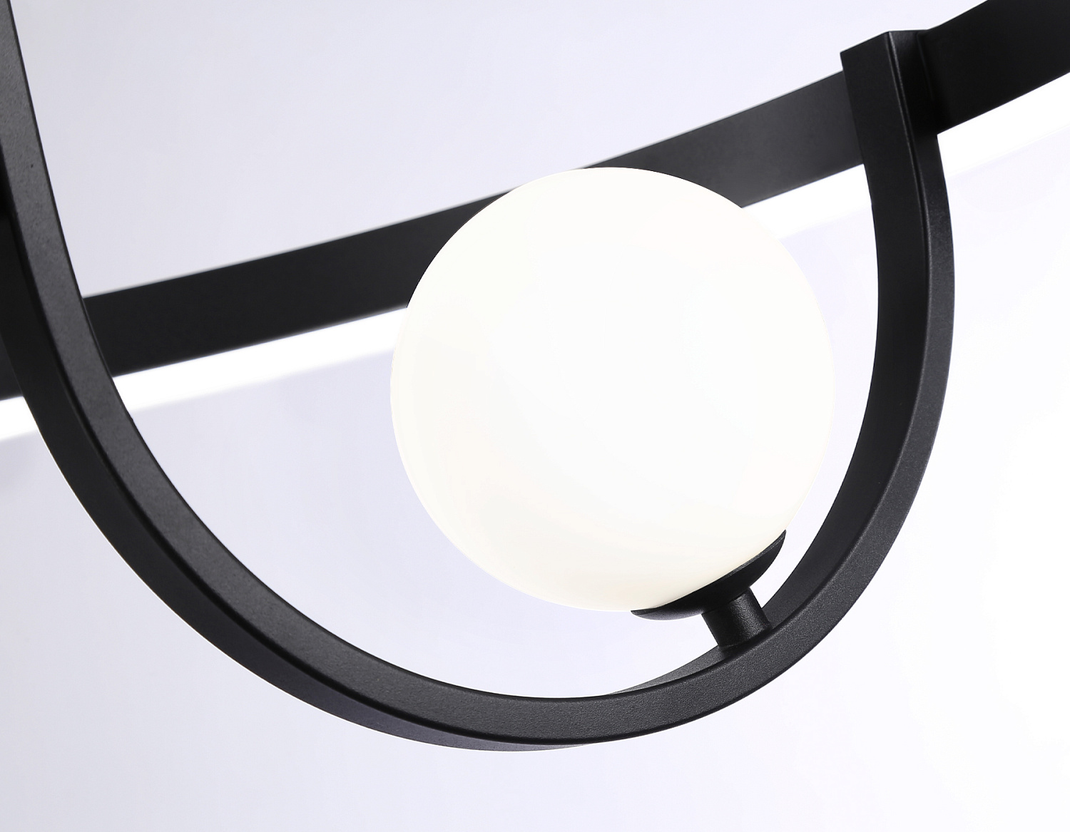 Потолочный светодиодный светильник со сменной лампой и пультом управления FL66263/1+3 BK черный 56W 3000K-6400K+G9/3 D500*358 (ПДУ ИК)