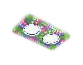 Встраиваемый точечный светильник MR16 со светодиодной подсветкой S234/2 W/CH/M белый/хром/MR16+3W/2MR16+6W(LED MULTI)