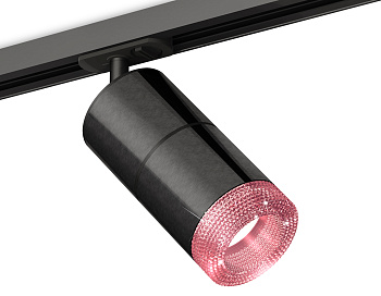 Комплект трекового светильника с композитным хрусталем XT7403003 DCH/PI/SBK черный хром/розовый/черный песок MR16 GU5.3