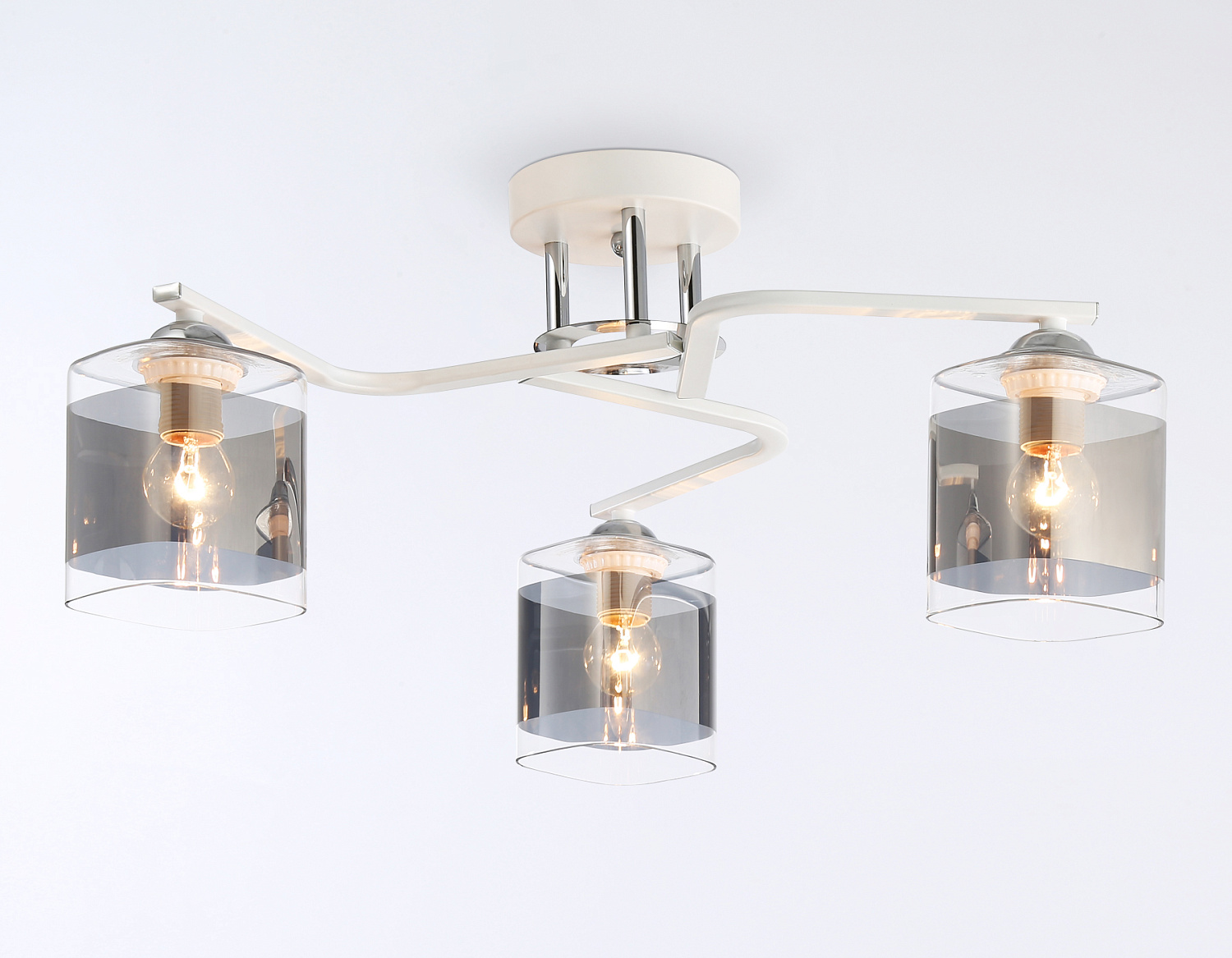 Потолочный светильник TR303217/3 WH/CH/SM белый/хром/дымчатый E27*3 max 60W D540*250
