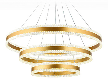 Управляемый подвесной светодиодный светильник FA6183/3 GD золото 245W 3000K+6400K/3000K/6400K/4200K+4200K D800*940 (ПДУ РАДИО 2.4G)