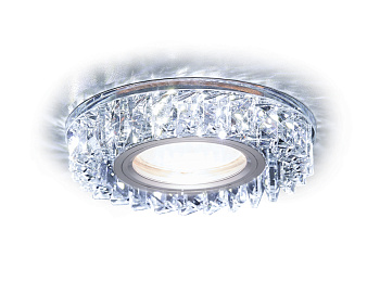 Встраиваемый точечный светильник MR16 со светодиодной подсветкой S255 CH хром/прозрачный хрусталь/MR16+3W(LED WHITE)