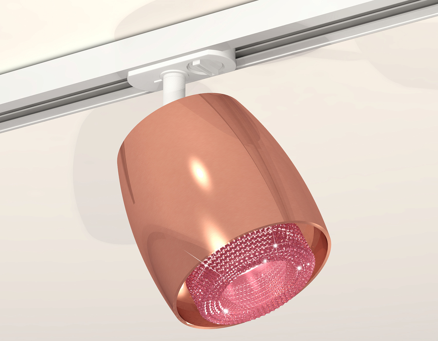 Комплект трекового светильника с композитным хрусталем XT1144010 PPG/PI/SWH золото розовое полированное/розовый/белый песок MR16 GU5.3 (A2536, C1144,N7193)