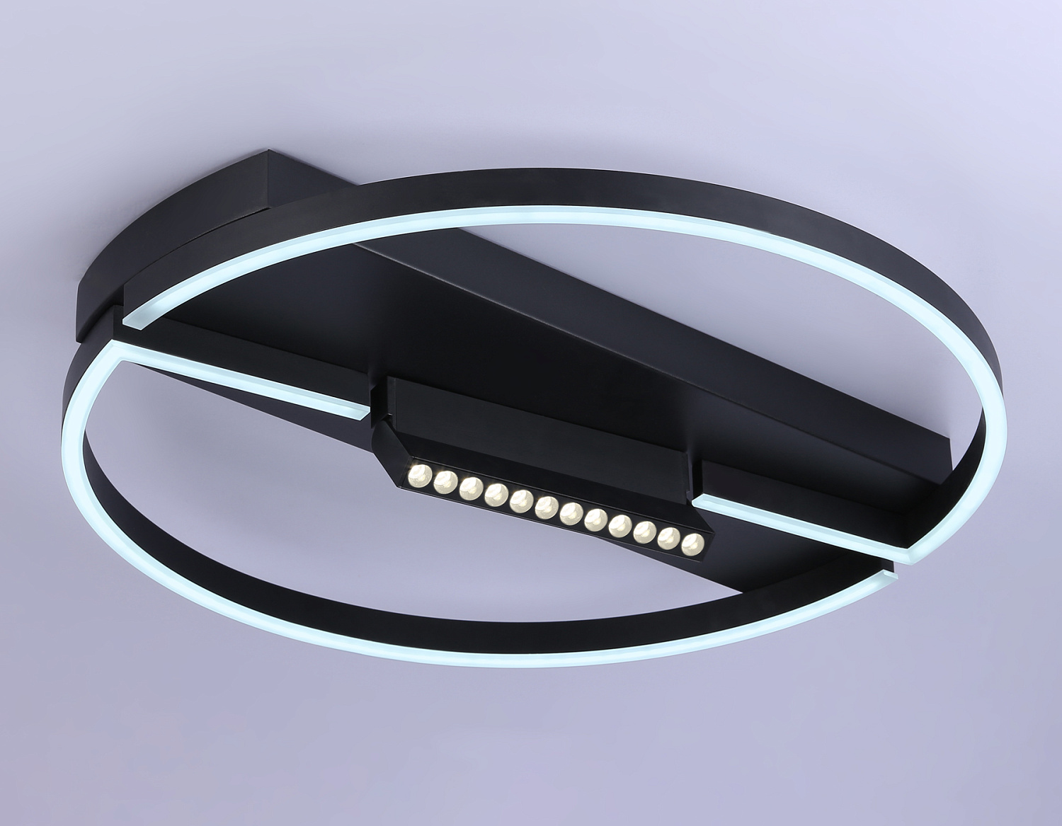 Потолочный светодиодный светильник FL51460/1+1 BK черный 72W 3000K-6400K+4200K D600*110 (ПДУ РАДИО 2.4G)