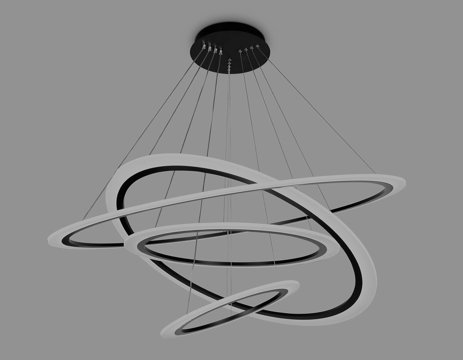 Управляемый светодиодный светильник FA4365/4 BK черный 235W 3000K/4200K/6400K D1000*870 (ПДУ РАДИО 2.4G)