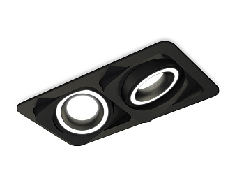 Комплект встраиваемого поворотного светильника XC7664080 SBK/FR черный песок/белый матовый MR16 GU5.3 (C7664, N7111)