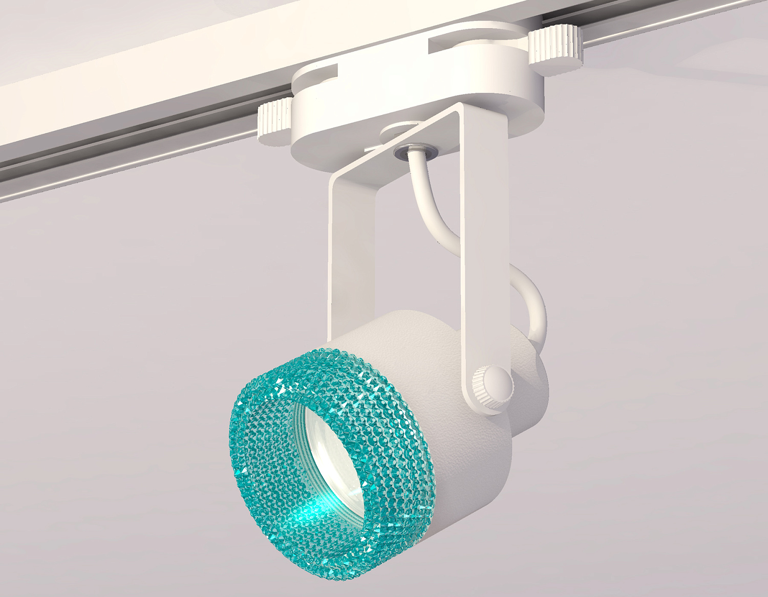 Комплект трекового однофазного светильника с композитным хрусталем XT6601063 WH/BL белый/голубой MR16 GU10 (C6601, N6153)
