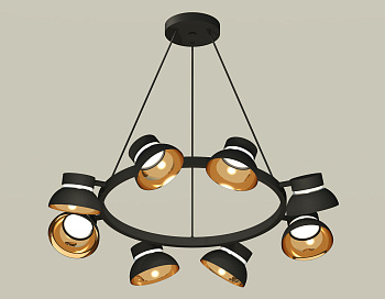 Комплект подвесного поворотного светильника XB9198101/8 SBK/PYG/CL черный песок/золото желтое полированное/прозрачный GX53 (C9198, N8145)