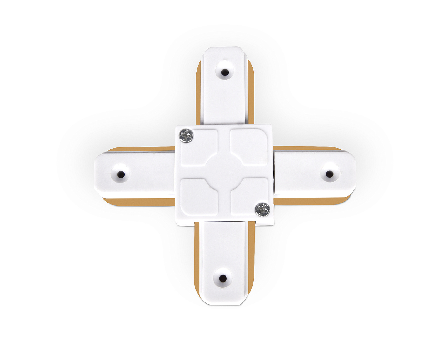 Коннектор Х-образный однофазный для соединения трековых шинопроводов GL7082 WH белый коннектор Х-образный однофазный для соединения трековых шинопроводов