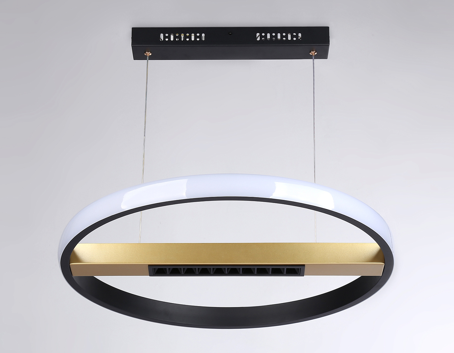Подвесной светодиодный светильник с пультом управления FL51489 BK/GD черный/золото 62W 3000K-6400K D600*1000 (ПДУ ИК)