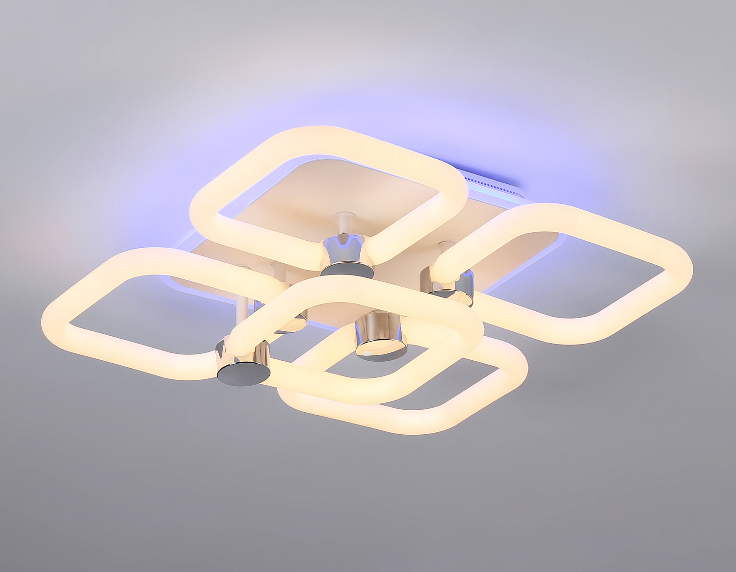 Светодиодный потолочный светильник с подсветкой FA3861/4+1 WH белый 70W 3000K-6400K+RGB 400*400*115 (ПДУ РАДИО 2.4G)