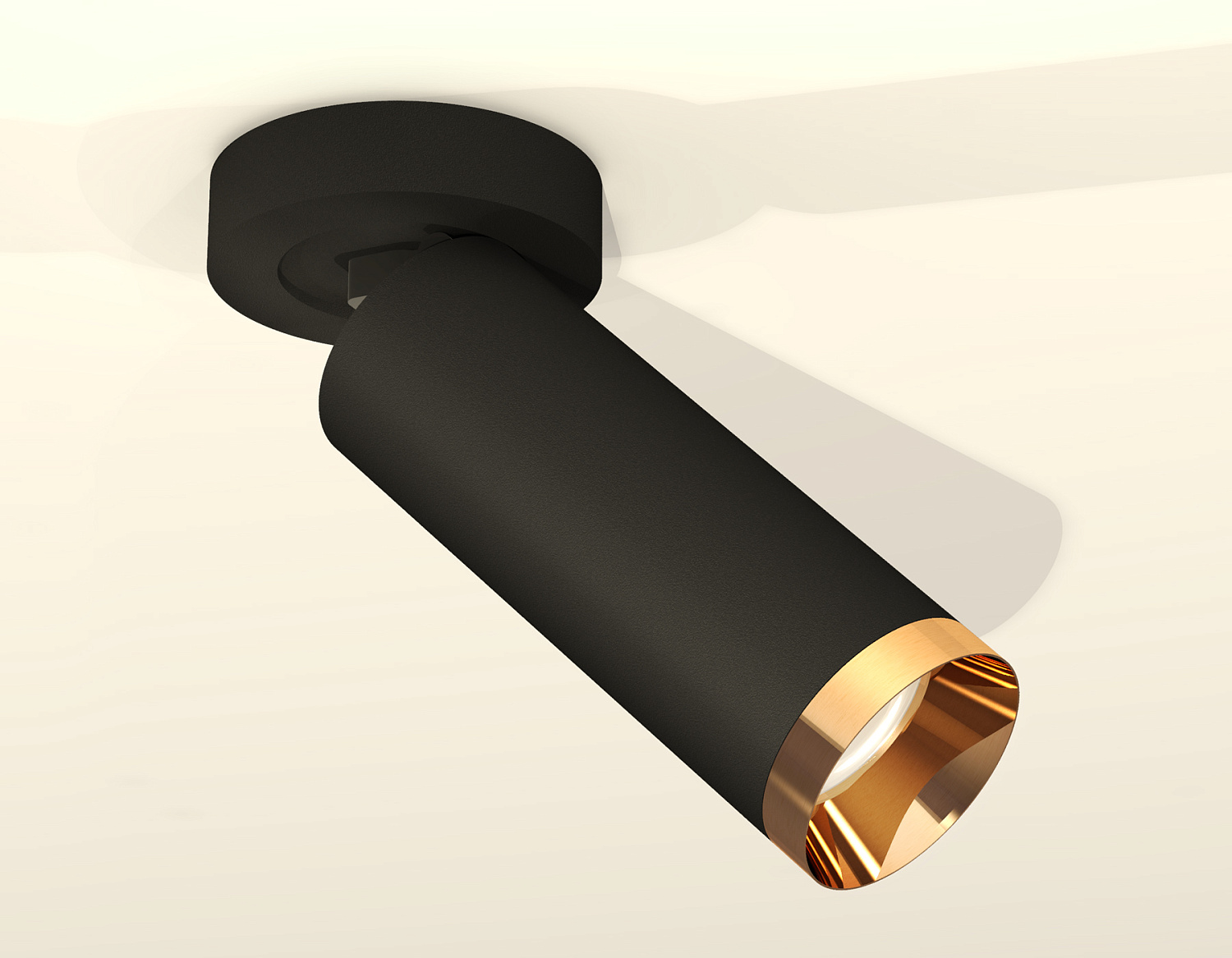 Комплект накладного поворотного светильника XM6343204 SBK/PYG черный песок/золото желтое полированное MR16 GU5.3 (A2229, C6343, N6134)