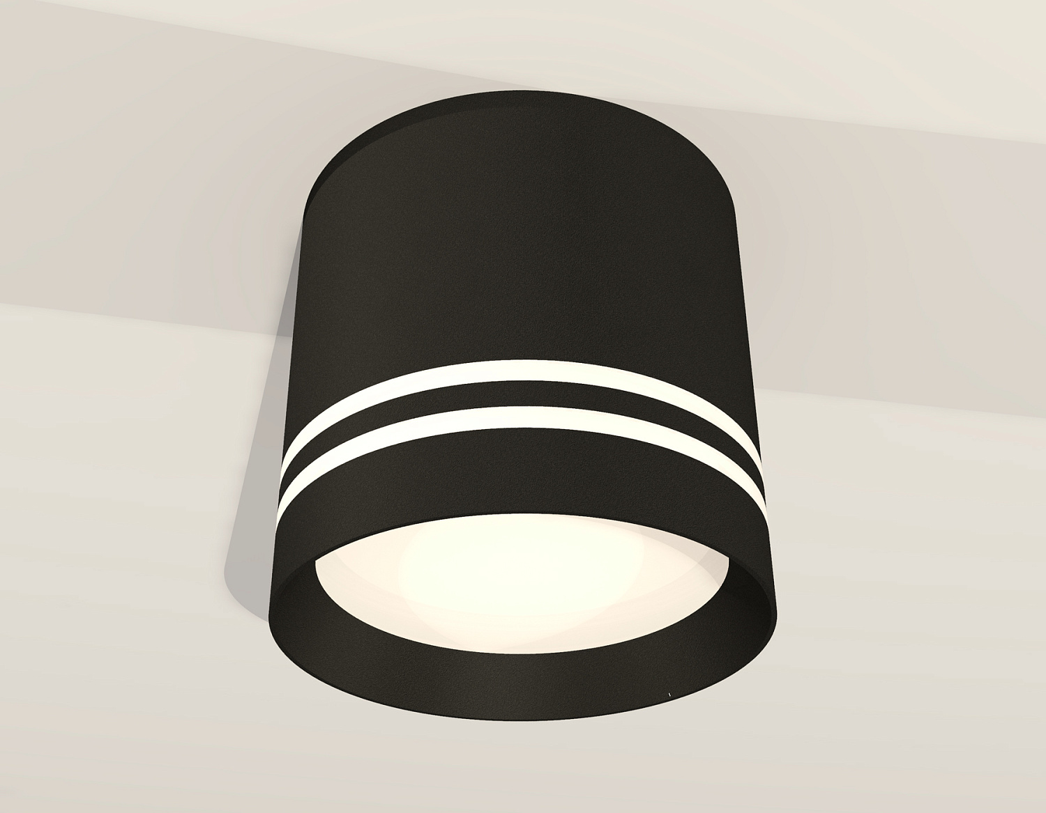 Комплект накладного светильника с акрилом XS8111007 SBK/FR черный песок/белый матовый GX53 (C8111, N8478)