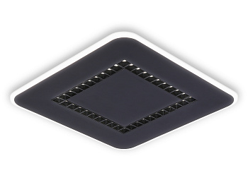 Потолочный светодиодный светильник с пультом FL51419 BK черный 3000K/4200K/6400K 68W 488*488*40 (ПДУ ИК)