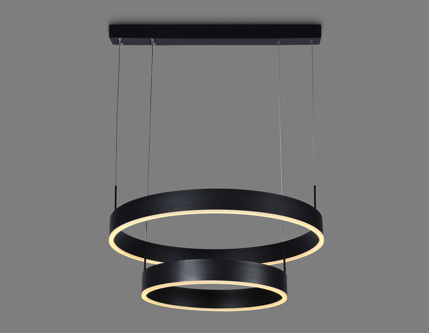 Подвесной светодиодный светильник с пультом управления FA6612/2 BK черный 85W D400/600*730 (ПДУ РАДИО 2.4G)