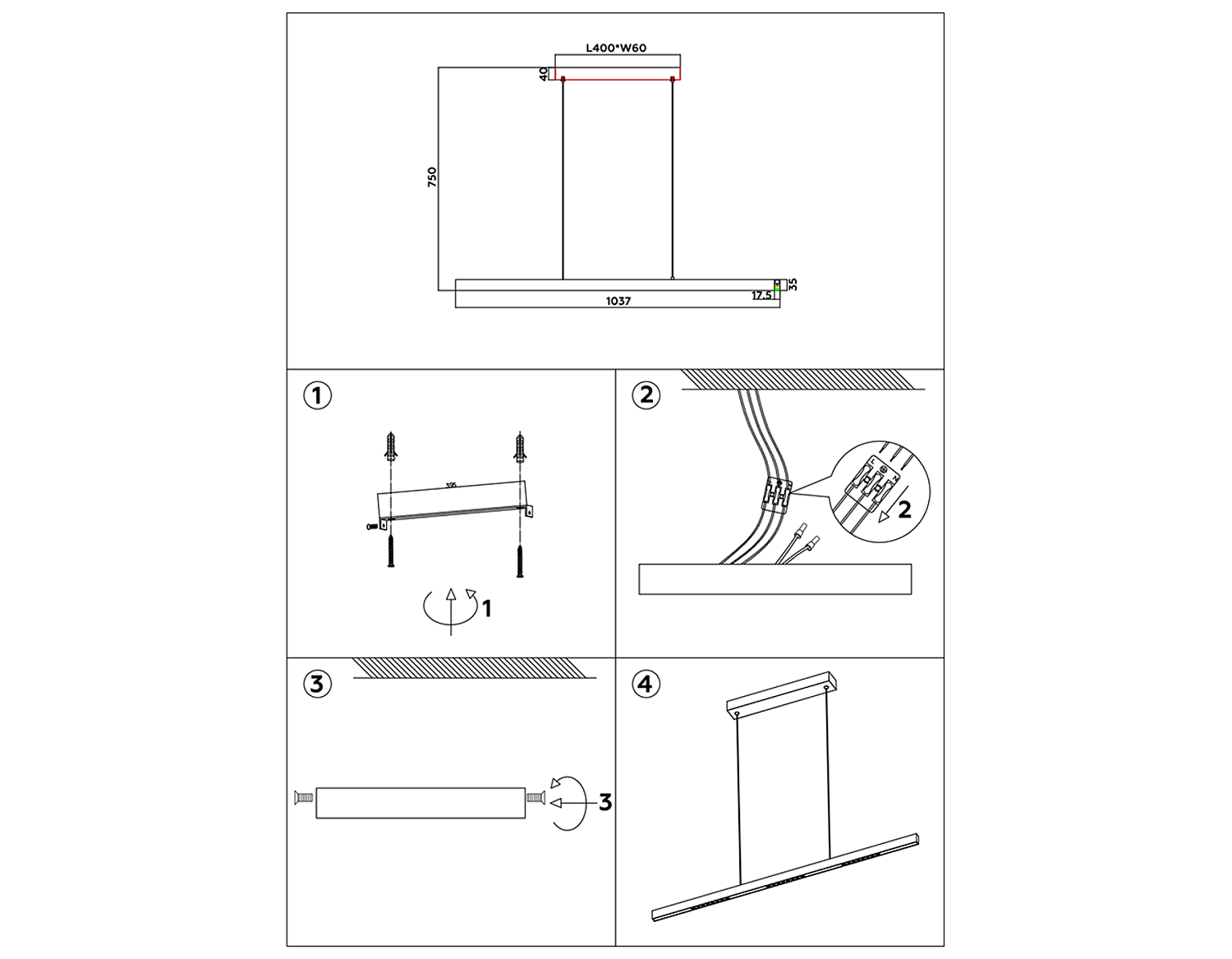 Подвесной светодиодный светильник FL5833 GD золото 25W 3000K/4200K/6400K 1037*17.5*750 (без ПДУ)