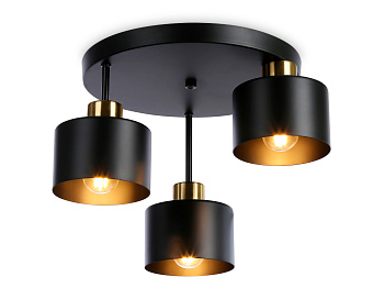 Подвесной светильник в стиле лофт TR8121/3 BK/BS черный/латунь E27*3 max 40W D370*265