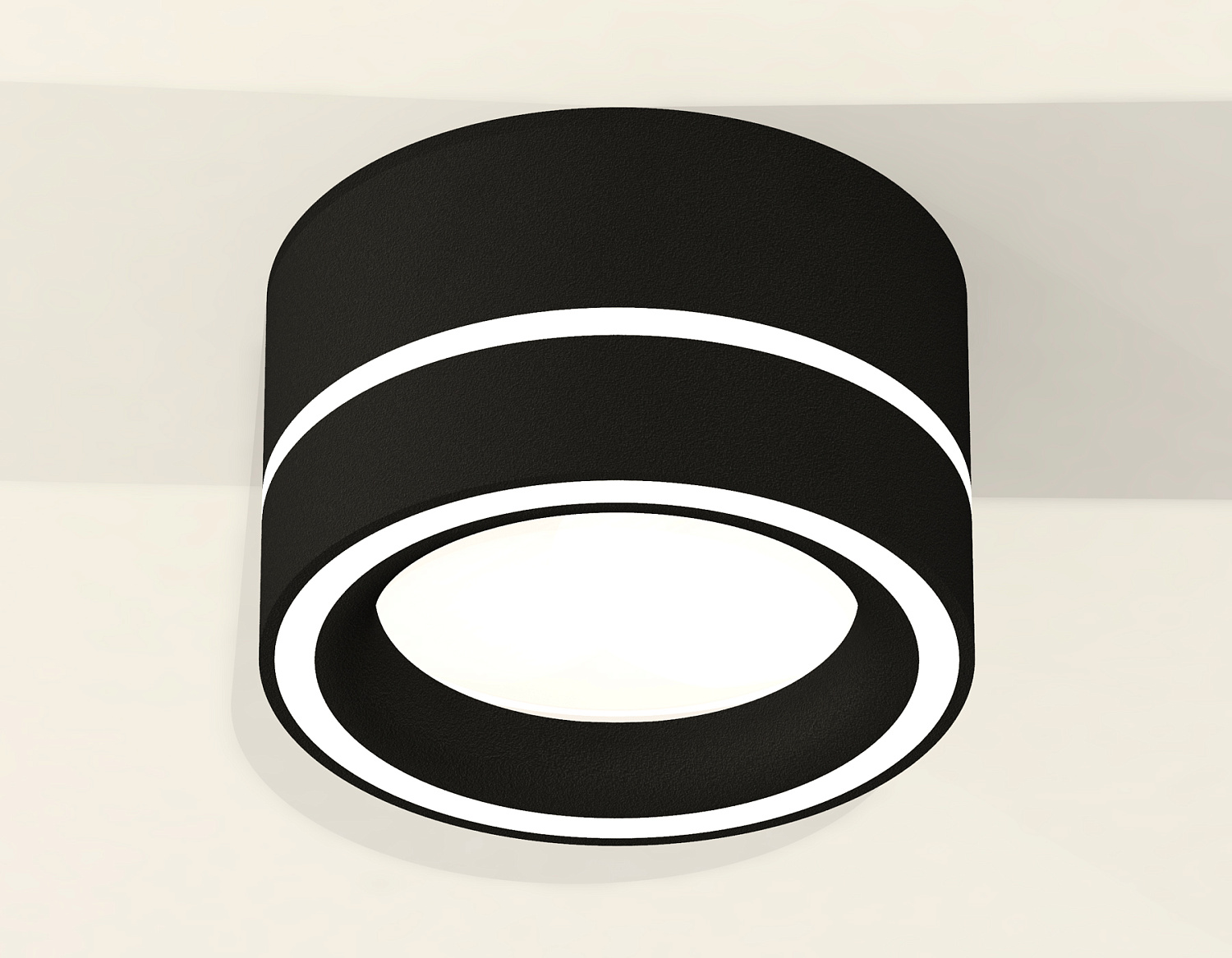 Комплект накладного светильника с акрилом XS8102018 SBK/FR черный песок/белый матовый GX53 (C8102, N8434)