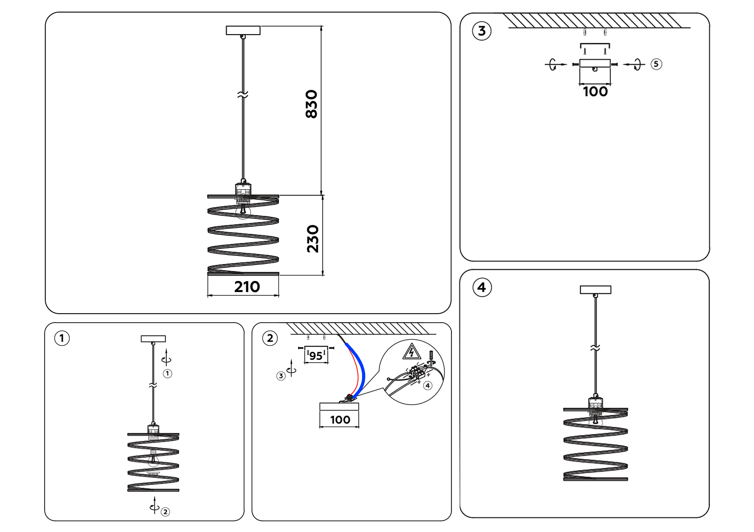 Подвесной светильник в стиле лофт TR8400 WH белый E27 max 60W D210*1060