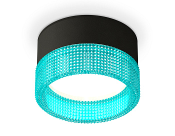 Комплект накладного светильника с композитным хрусталем XS8102033 SBK/BL черный песок/голубой GX53 (C8102, N8488)