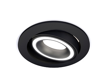 Комплект встраиваемого поворотного светильника XC7652080 SBK/FR черный песок/белый матовый MR16 GU5.3 (C7652, N7111)