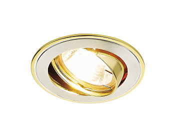 Встраиваемый точечный светильник MR16 с поворотным механизмом 104A SS/G сатин серебро/золото MR16