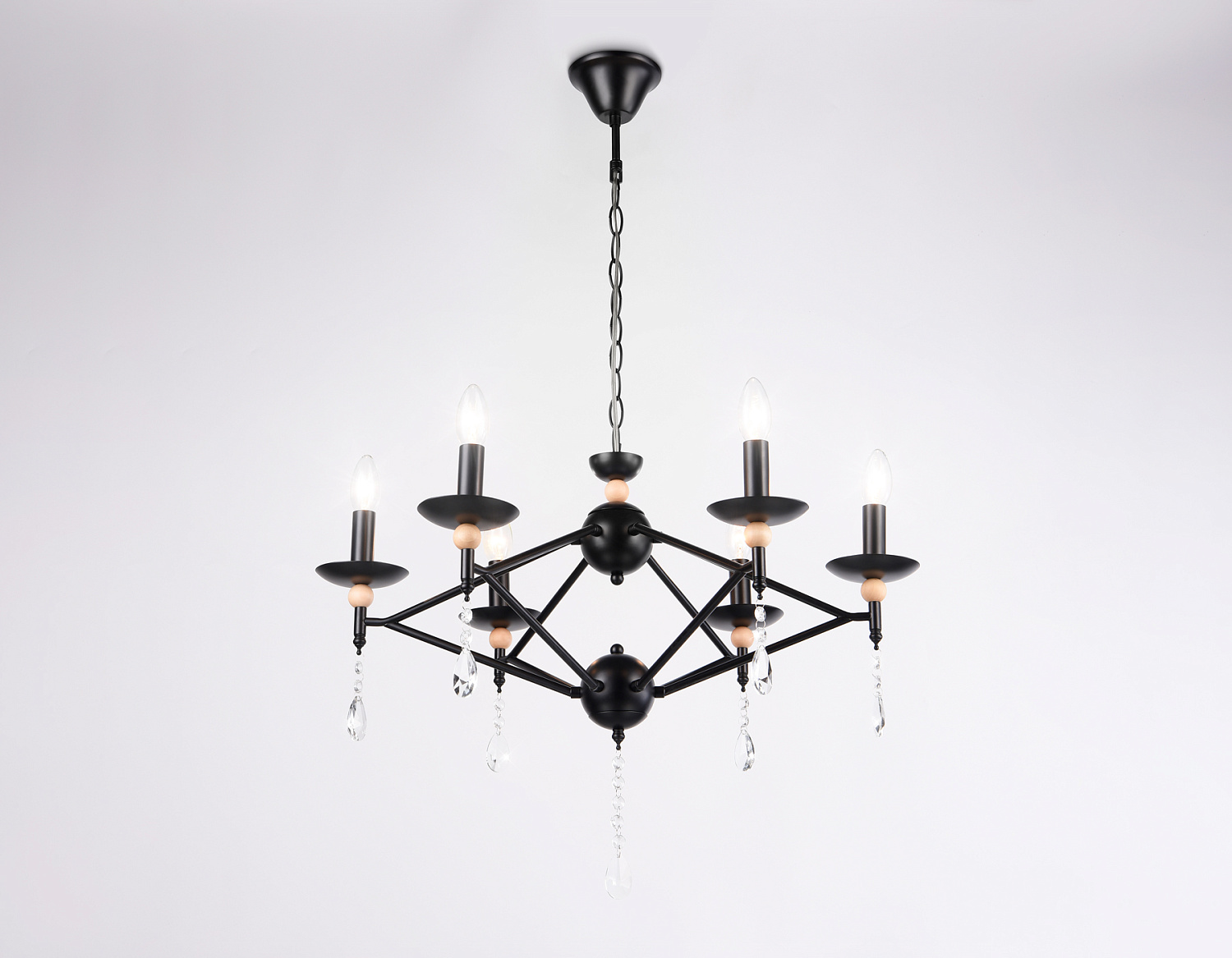 Подвесная люстра TR9597/6 BK черный E14/6 max 40W D660*880