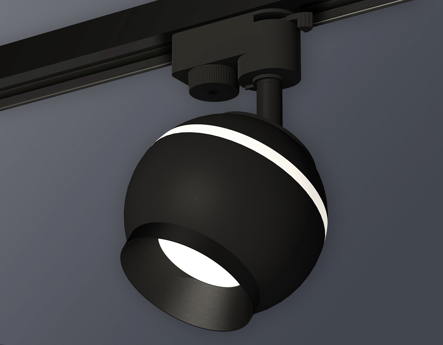 Комплект трекового однофазного светильника с подсветкой XT1102002 SBK/PBK черный песок/черный полированный GU5.3 LED 3W 4200K (A2521, C1102, N7031)