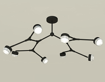 Комплект подвесного поворотного светильника с композитным хрусталем XB9060201/8 SBK/CL черный песок/прозрачный GX53 (C9060, N8480)