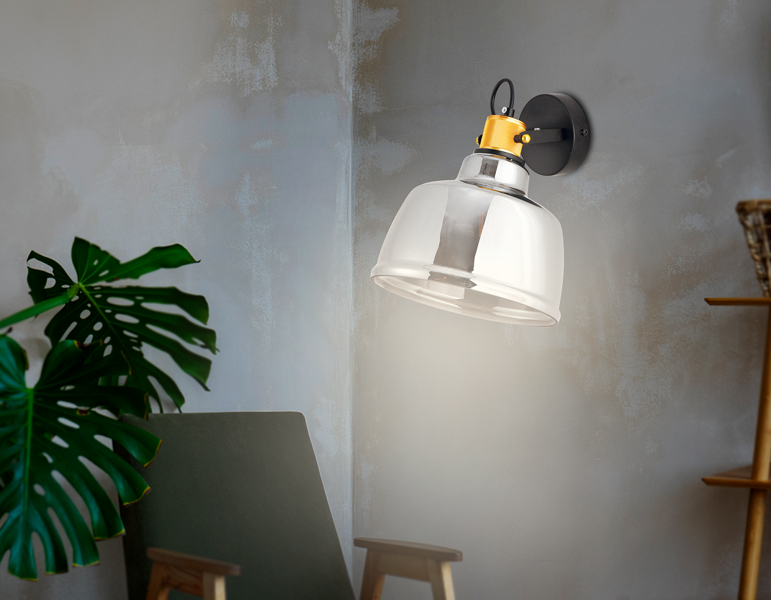 Настенный светильник TR3522 SB/SM бронза/дымчатый E27 max 40W 220*280*320