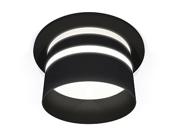 Комплект встраиваемого светильника с акрилом XC6513062 SBK/FR черный песок/белый матовый MR16 GU5.3 (C6513, N6236)