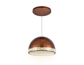 Подвесной светодиодный светильник FA9497 CF/CH кофе/хром 4200K 36W D400*770 (без ПДУ)