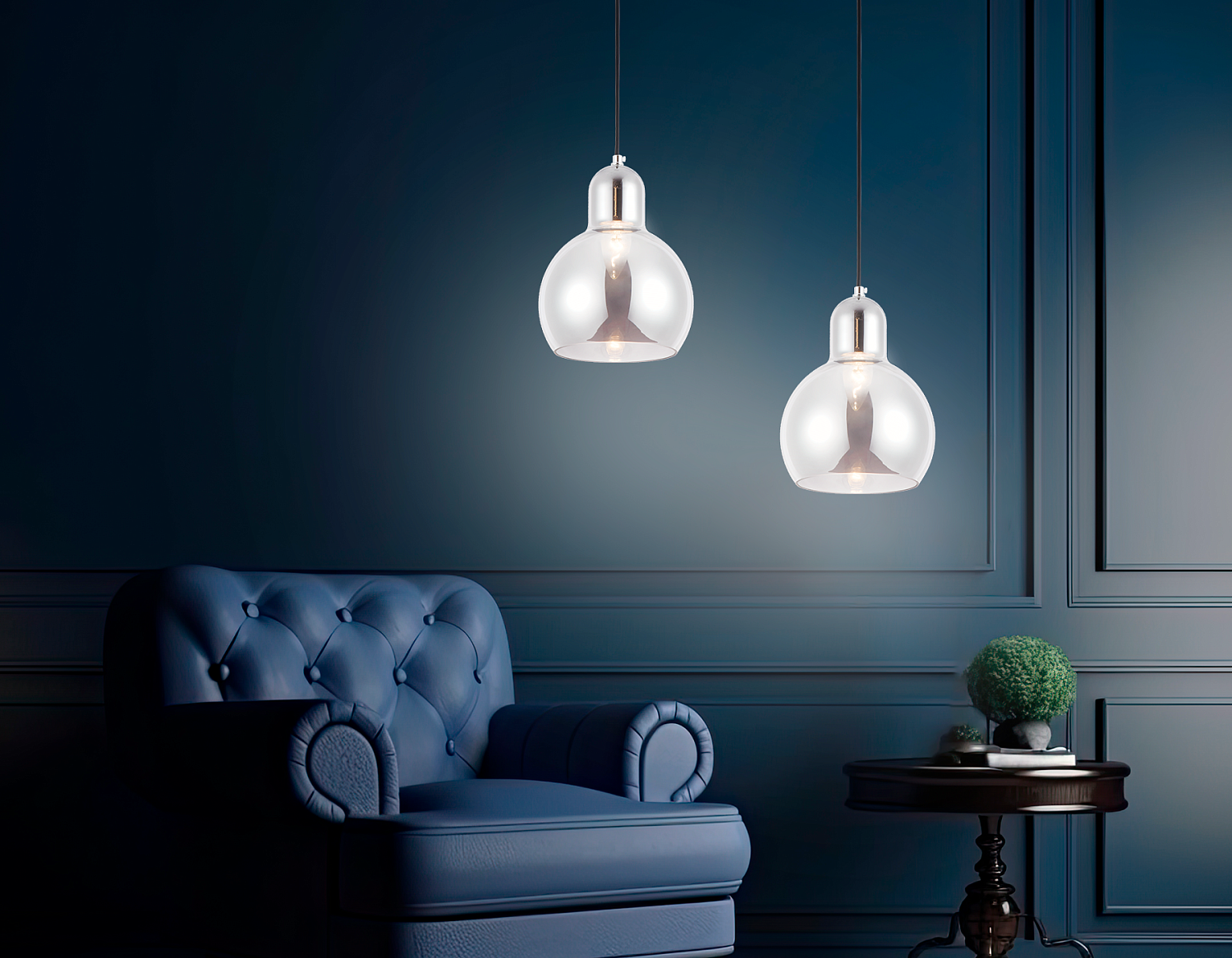 Подвесной светильник TR3516 CH/SM хром/дымчатый E27 max 40W D180*1200