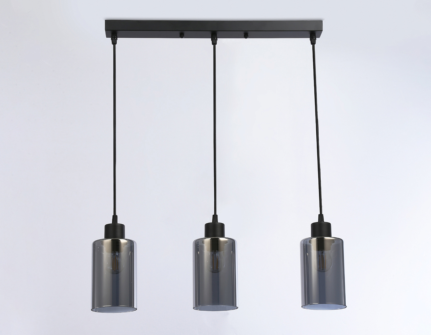 Подвесной светильник в стиле лофт TR3698/3 BK/SM черный/дымчатый E27*3 max 40W 560*100*1040