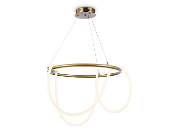 Подвесной светодиодный светильник с пультом FL10503 BS латунь 3000K/4200K/6400K 74W D600*1200 (ПДУ РАДИО 2.4G)